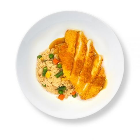 Chicken Katsu Curry with Asian Fried Rice