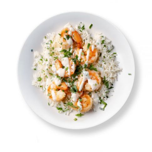Creamy Garlic Prawns with Basmati Rice