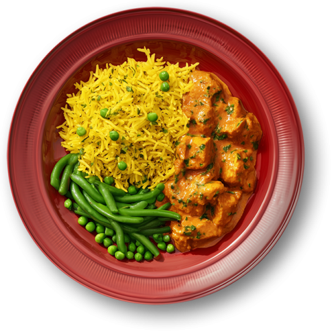 Butter Chicken with Turmeric Rice and Greens