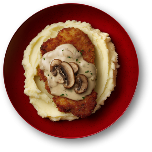 Panko Chicken Schnitzel with Mashed Potato