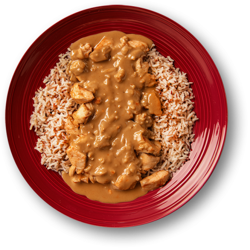 Peanut Satay Chicken with Brown Rice