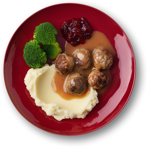 Swedish Meatballs with Mashed Potato & Vegetables