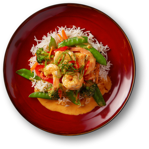 Thai Red Curry with Prawns and Chicken