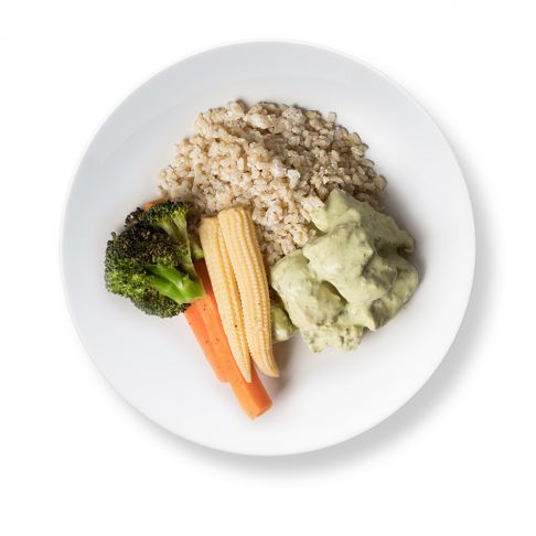 Thai Green Curry Chicken with Coconut Brown Rice